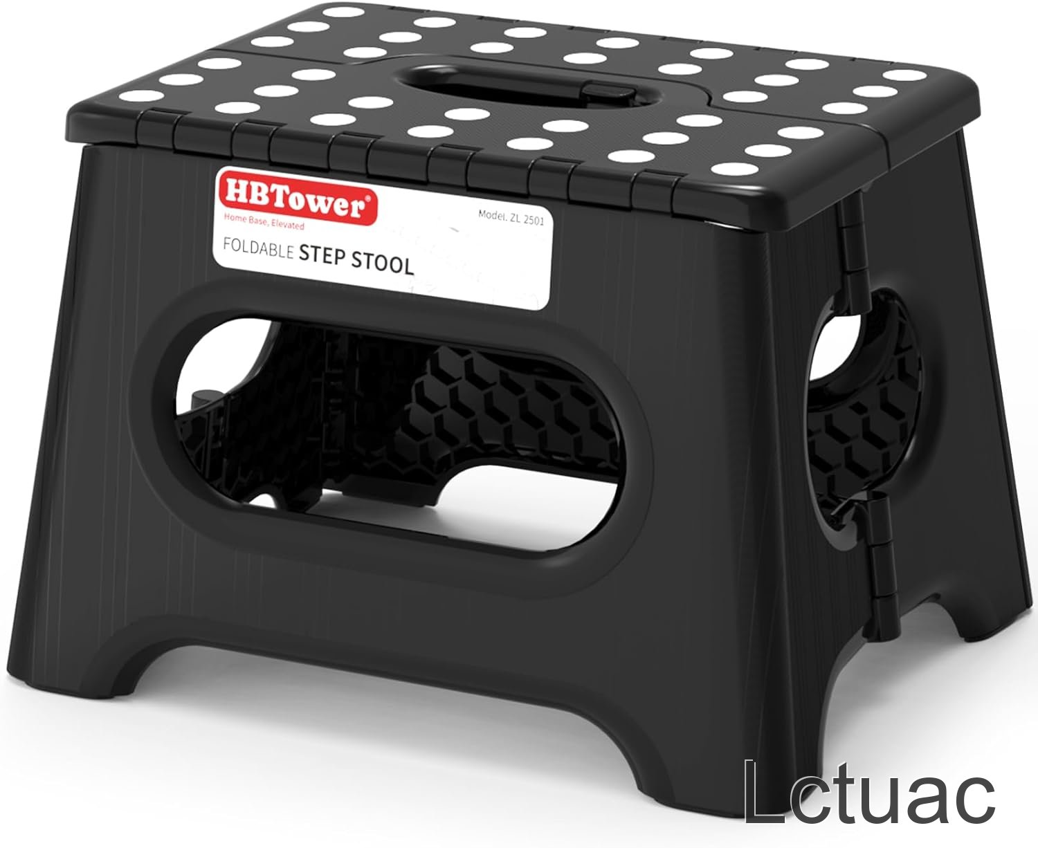Lctuac Folding Step Stool 9 Inch - Holds 600 lb, Non-Slip Surface & Carry Handle - Sturdy Step Stool for Kids, Toddlers & Adults - Compact Foldable Foot Stool for Kitchen, Bathroom, Bedroom, Outdoor